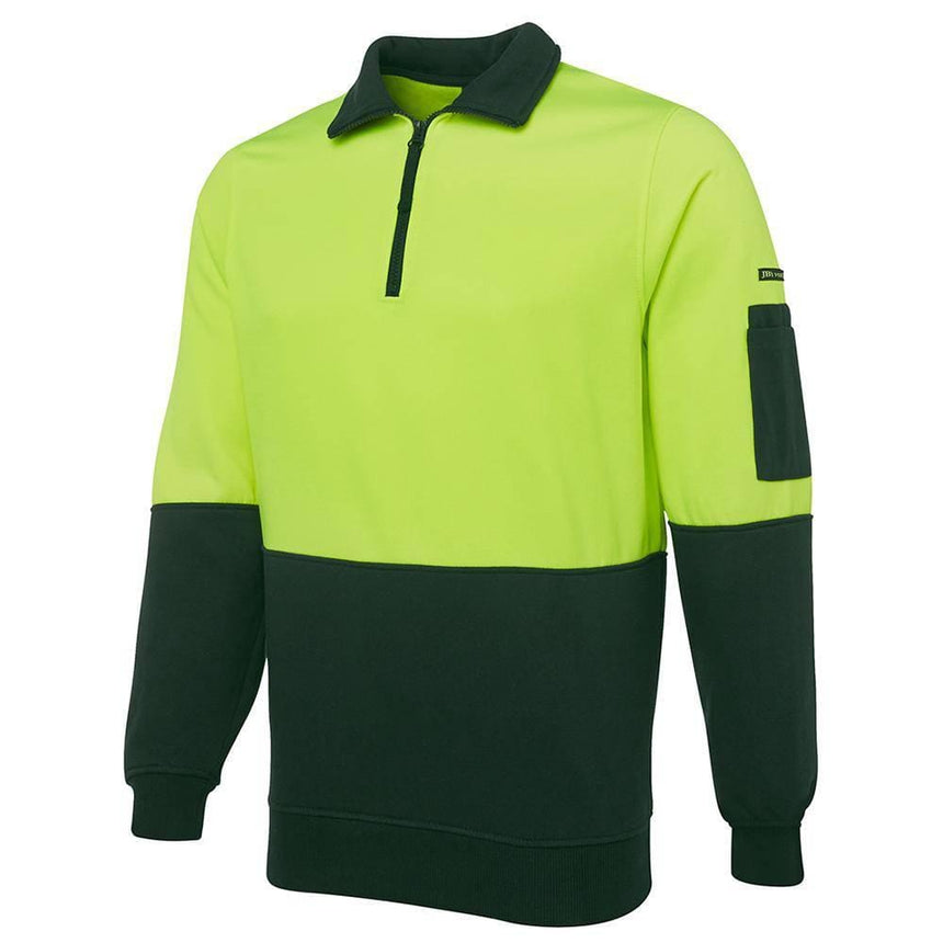 Hi Vis 1/2 Zip Fleecy Sweat Sweaters JB's Wear