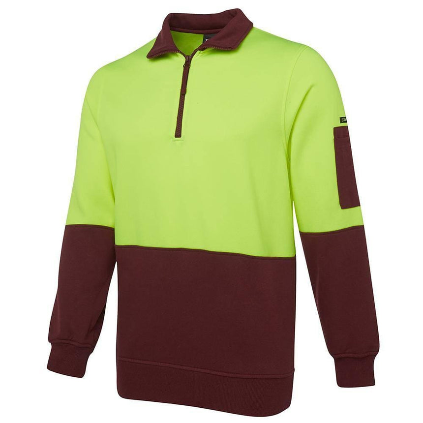 Hi Vis 1/2 Zip Fleecy Sweat Sweaters JB's Wear