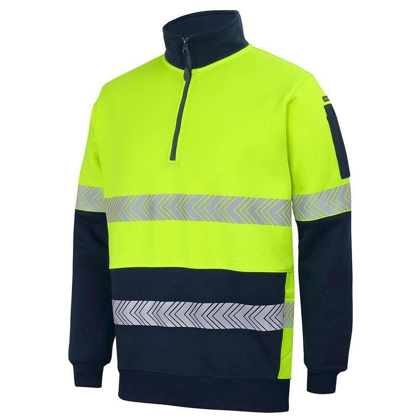 Hi Vis 330g 1/2 Zip Segmented Tape Fleece Hoodies JB's Wear