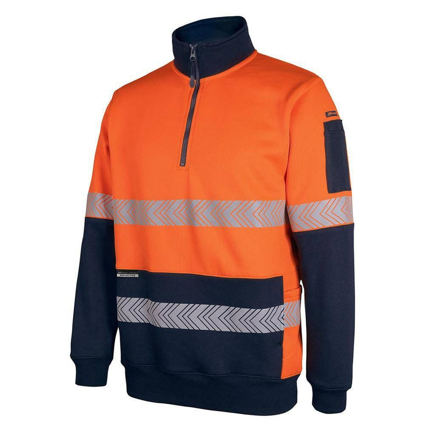 Hi Vis 330g 1/2 Zip Segmented Tape Fleece Hoodies JB's Wear