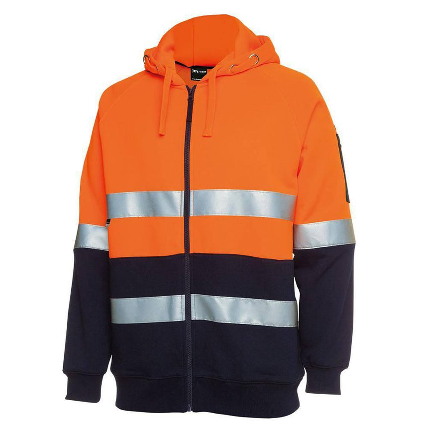 Hi Vis (D+N) Full Zip Fleecy Hoodie Hoodies JB's Wear