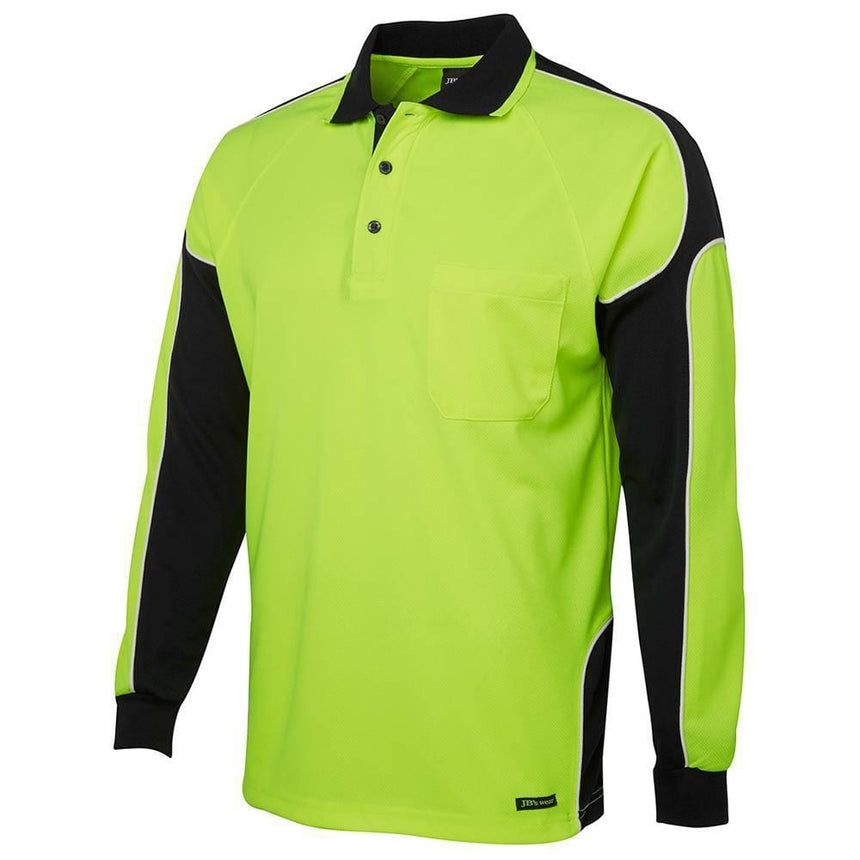 Hi Vis Long Sleeve Arm Panel Polo Polos JB's Wear