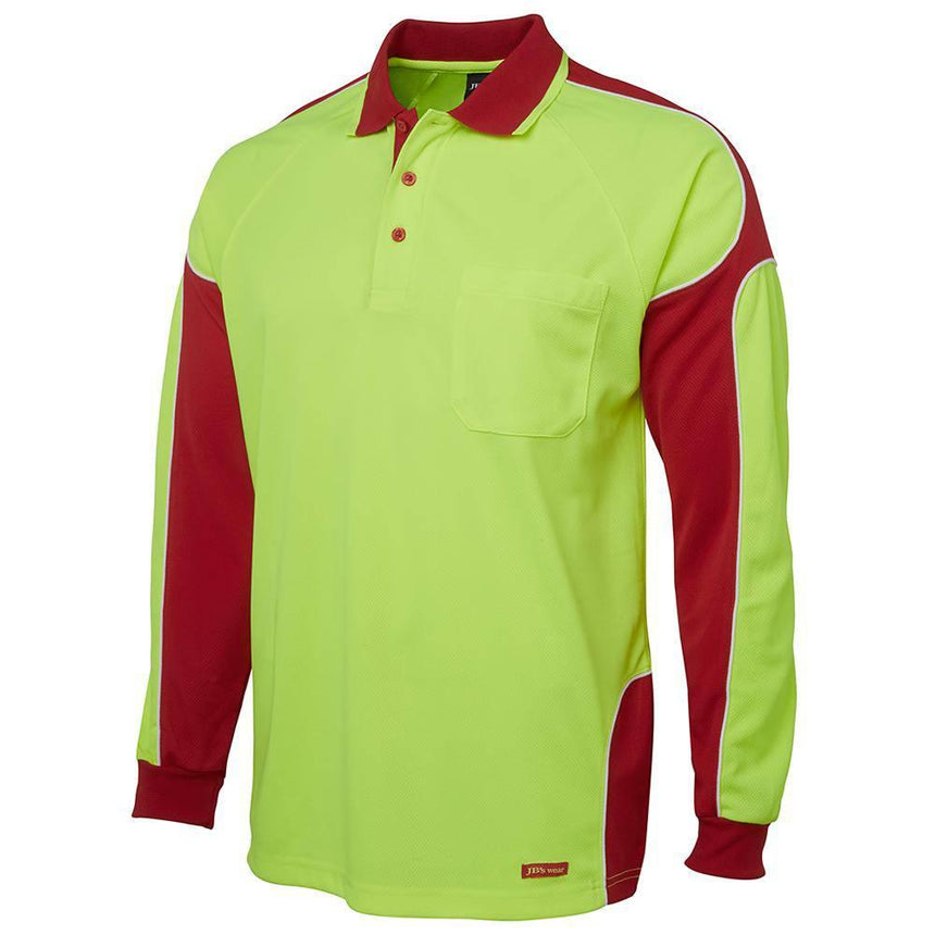 Hi Vis Long Sleeve Arm Panel Polo Polos JB's Wear