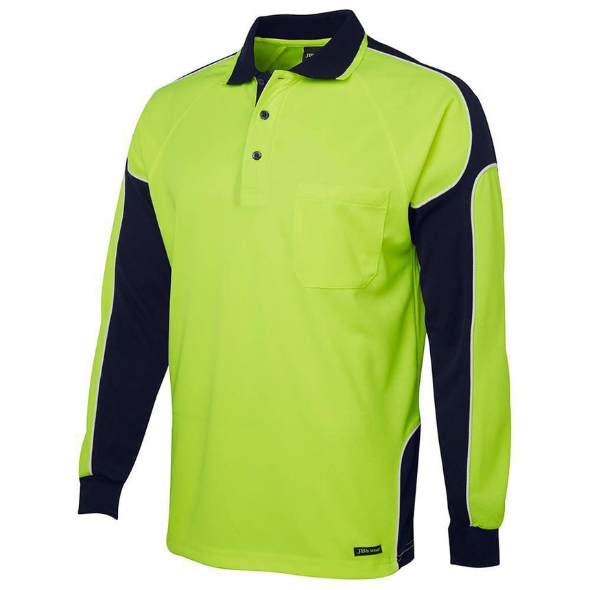 Hi Vis Long Sleeve Arm Panel Polo Polos JB's Wear