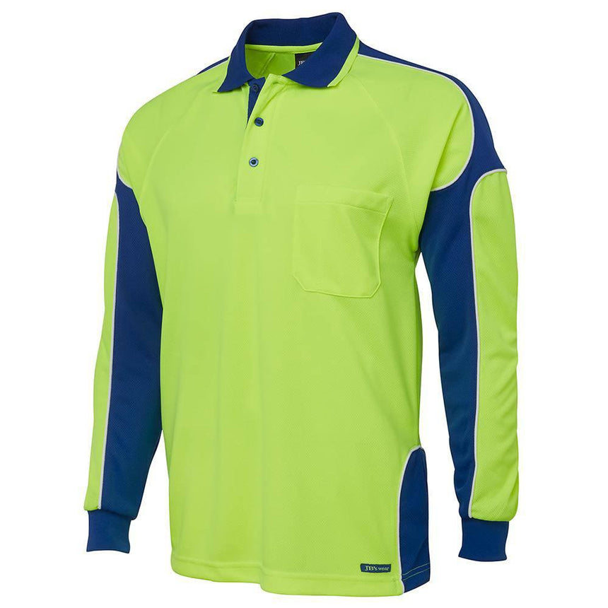 Hi Vis Long Sleeve Arm Panel Polo Polos JB's Wear