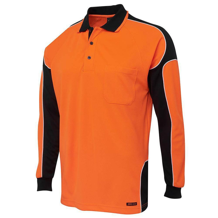 Hi Vis Long Sleeve Arm Panel Polo Polos JB's Wear