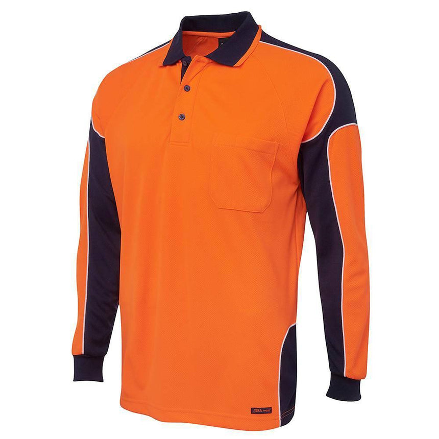 Hi Vis Long Sleeve Arm Panel Polo Polos JB's Wear