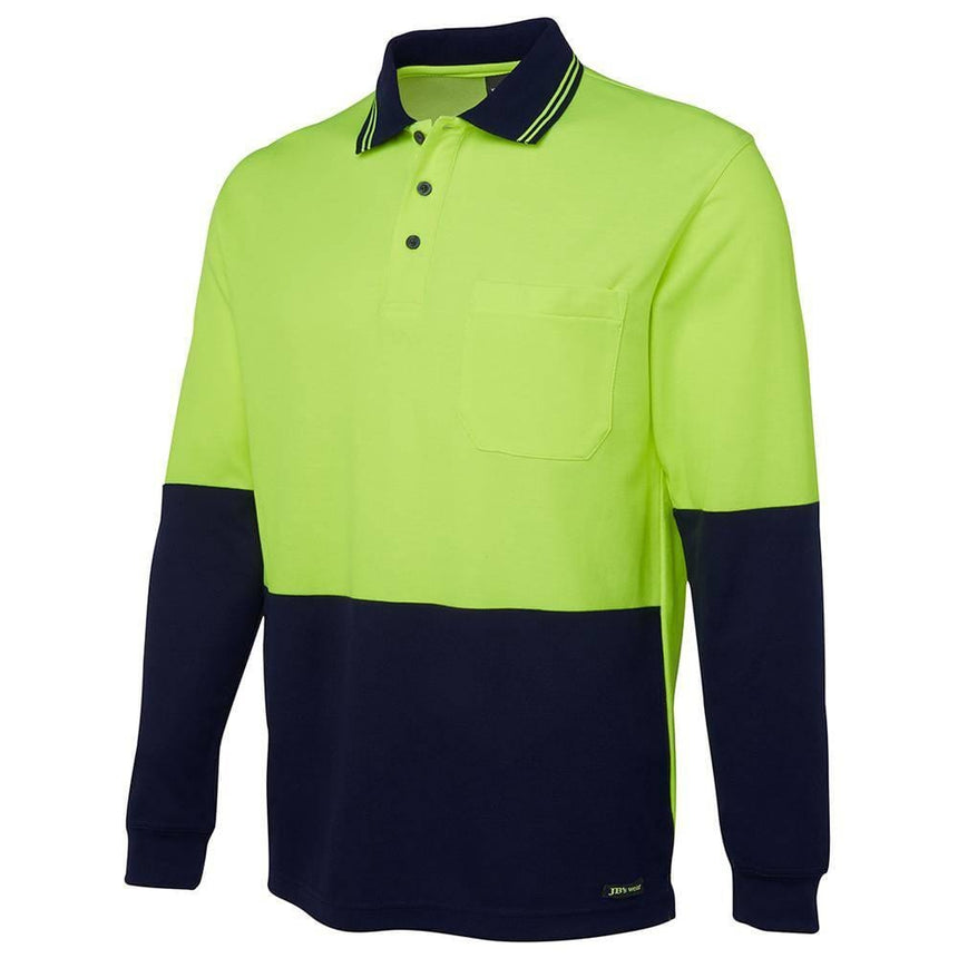 Hi Vis Long Sleeve Cotton Back Polo Polos JB's Wear