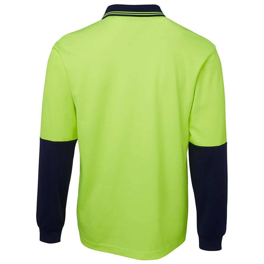 Hi Vis Long Sleeve Cotton Back Polo Polos JB's Wear