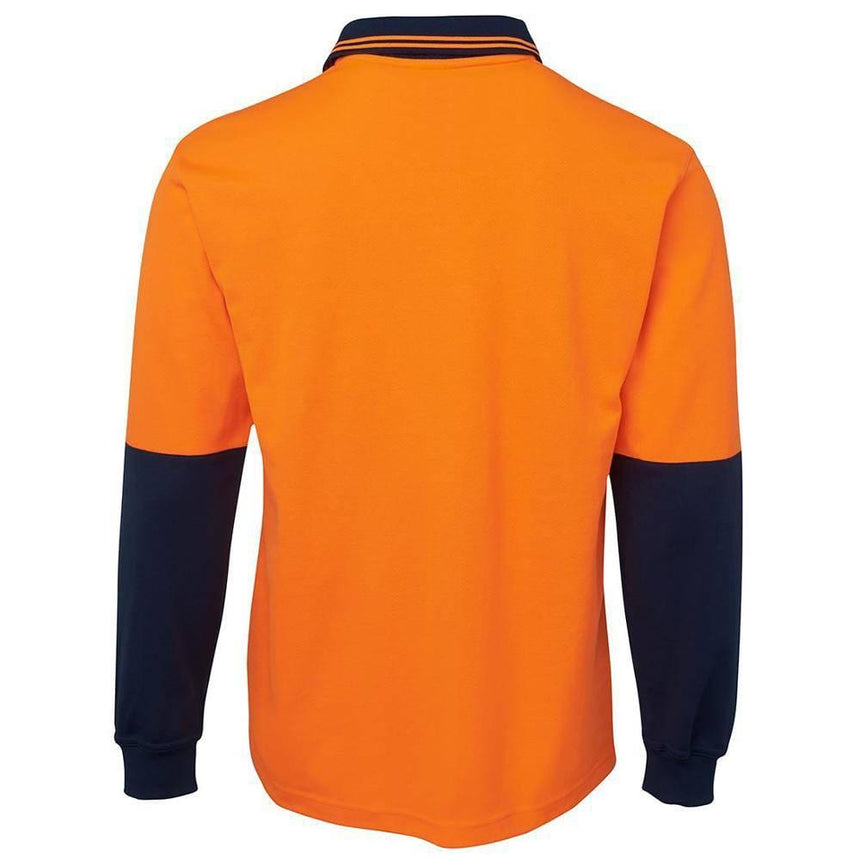 Hi Vis Long Sleeve Cotton Back Polo Polos JB's Wear
