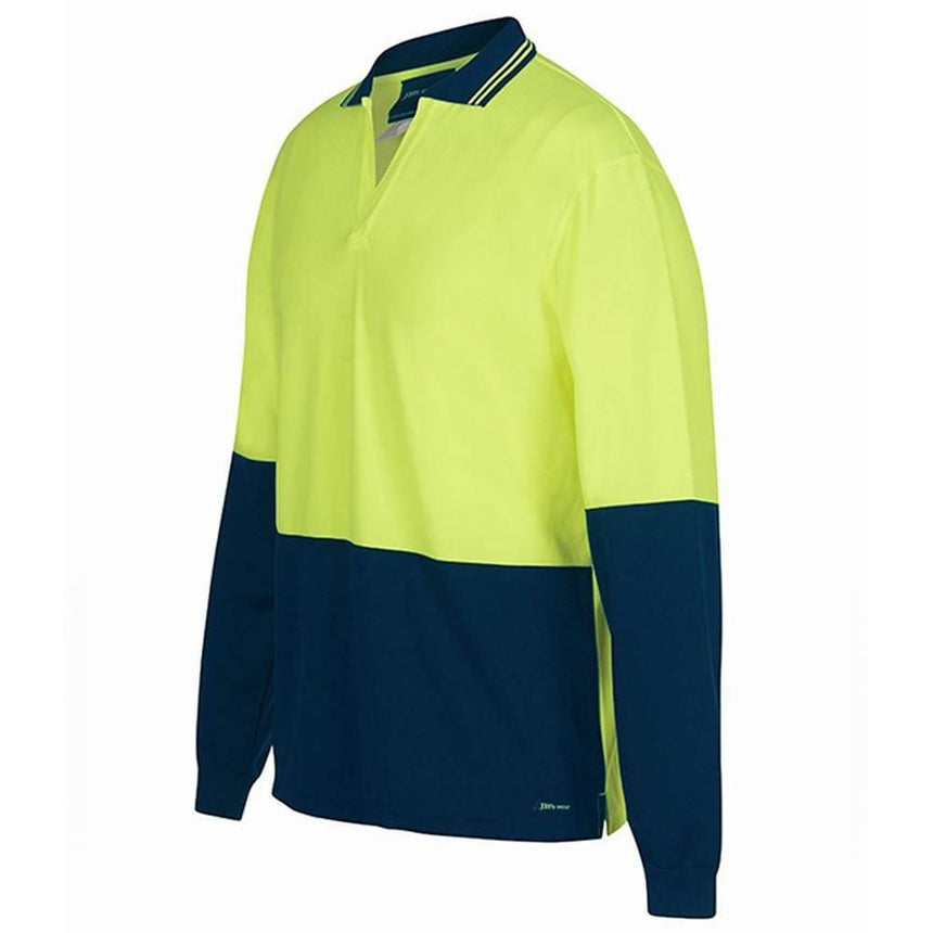 Hi Vis Long Sleeve Non Button Polo Polos JB's Wear