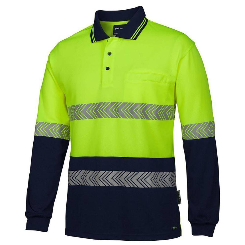 Hi Vis Long Sleeve Taped Polo Polos JB's Wear