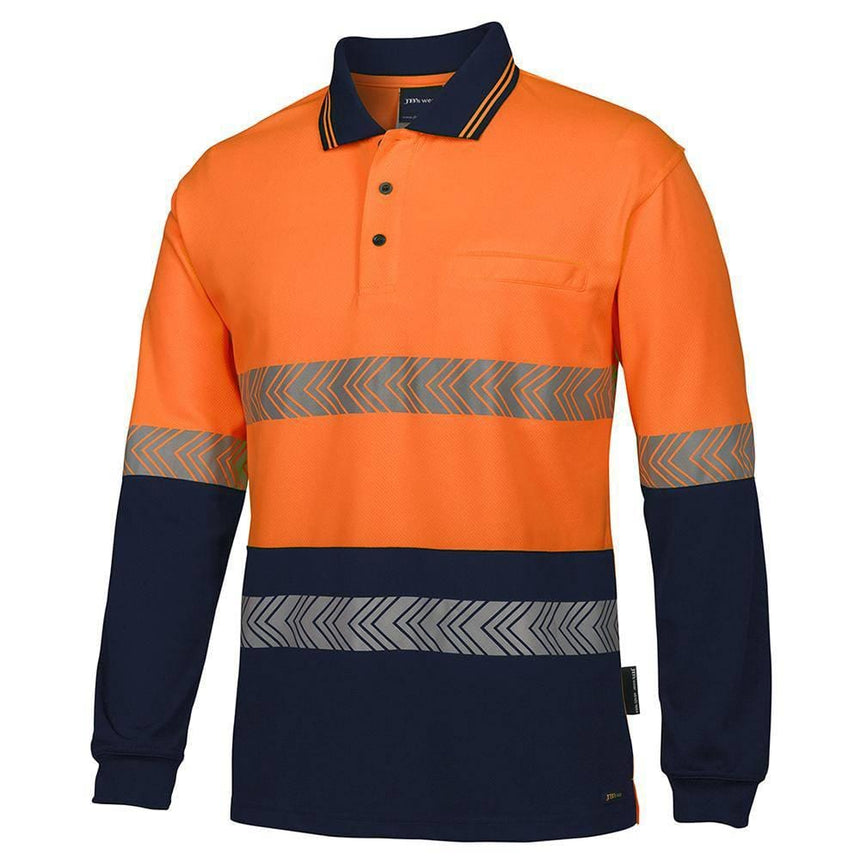 Hi Vis Long Sleeve Taped Polo Polos JB's Wear