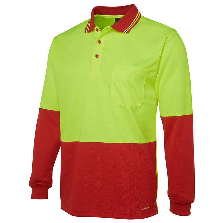 Hi Vis Long Sleeve Trad Polo Polos JB's Wear