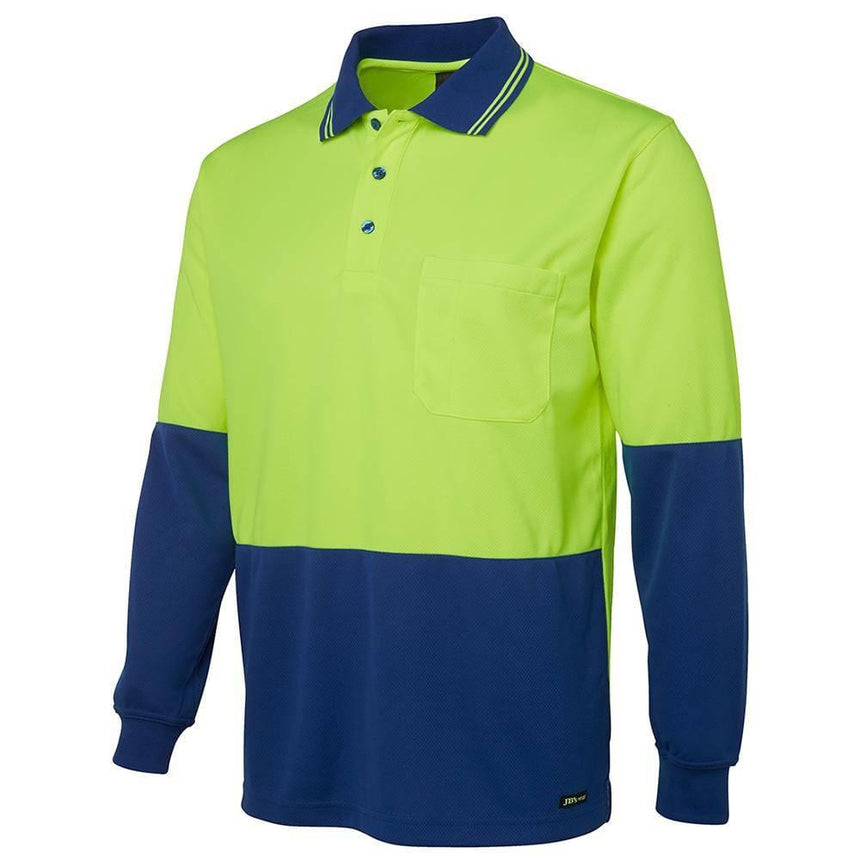 Hi Vis Long Sleeve Trad Polo Polos JB's Wear