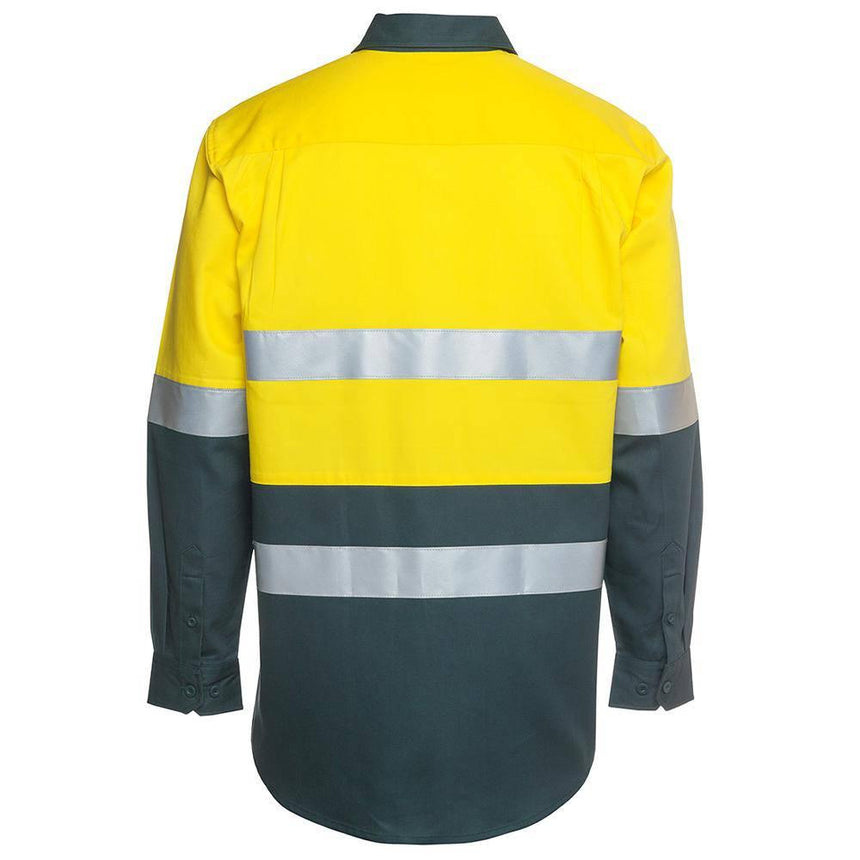 Hi Vis Long Sleeve Yellow Taped Shirt Shirts JB's Wear