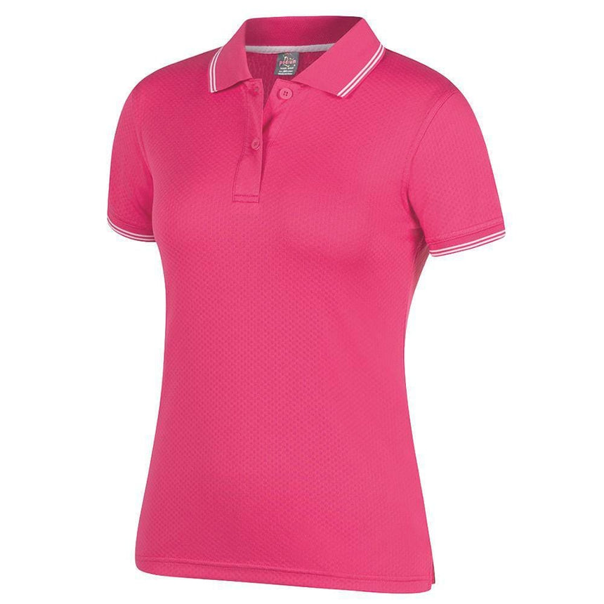 Ladies Jacquard Contrast Polo Polos JB's Wear