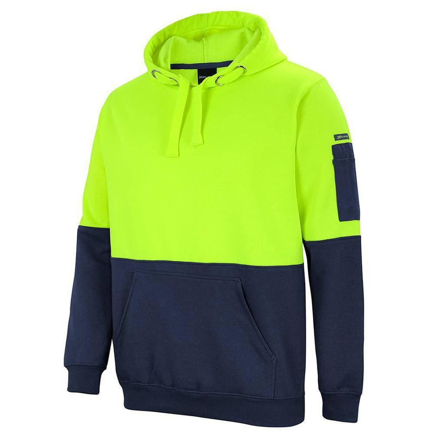 Hi Vis Pull Over Hoodie Hoodies JB's Wear Lime/Black XS