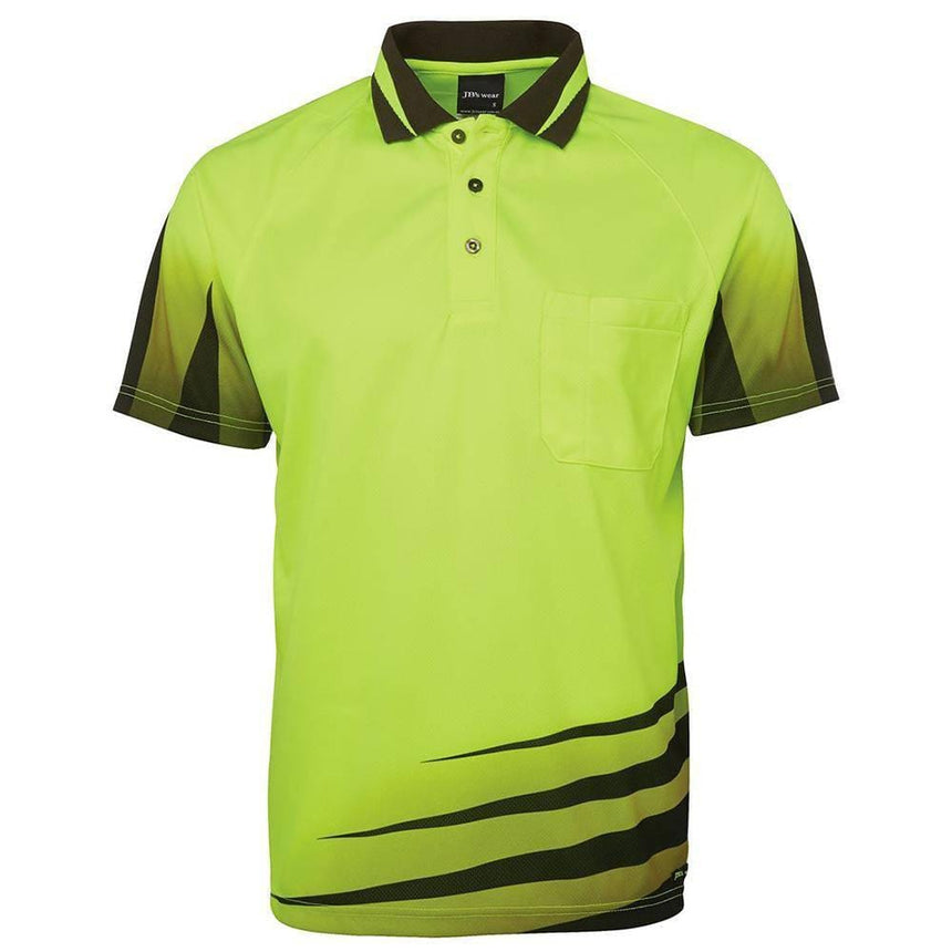 Hi Vis Rippa Sub Polo Polos JB's Wear Lime/Black XS