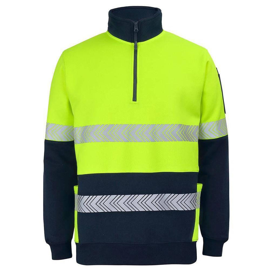 Hi Vis 330g 1/2 Zip Segmented Tape Fleece Hoodies JB's Wear