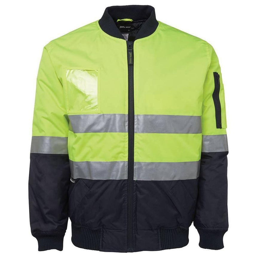 Hi Vis (D+N) Flying Jacket Jackets JB's Wear Lime/Navy 2XS