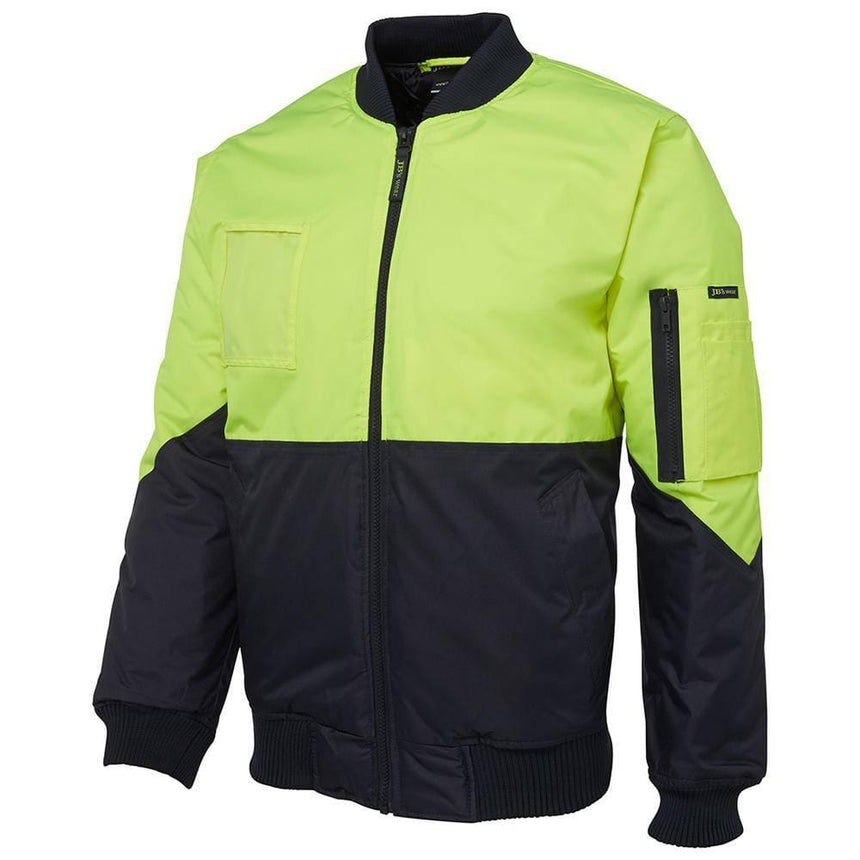 Hi Vis Flying Jacket Jackets JB's Wear Lime/Navy 2XS