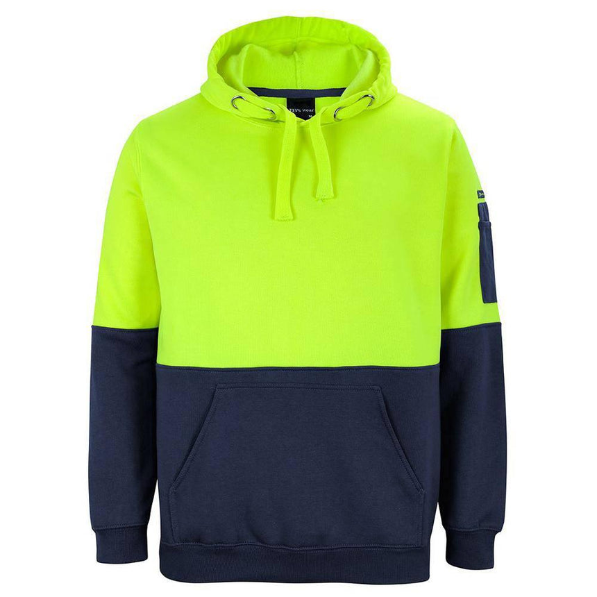 Hi Vis Pull Over Hoodie Hoodies JB's Wear Lime/Navy 2XS