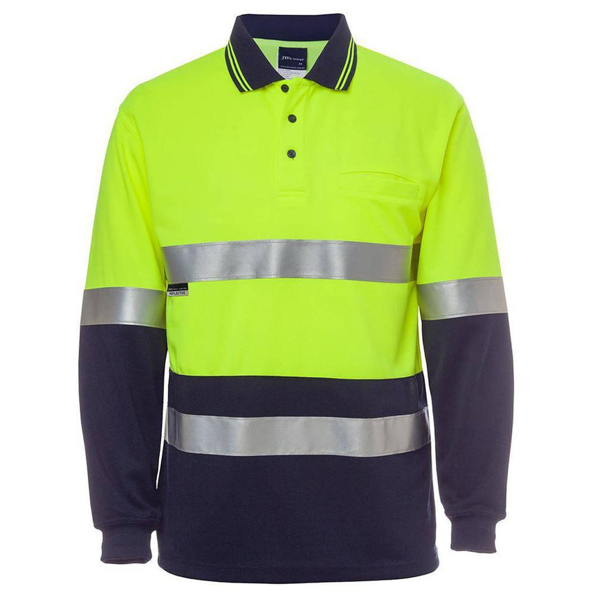 Hi Vis Traditional Polo Polos JB's Wear Lime/Navy 2XS