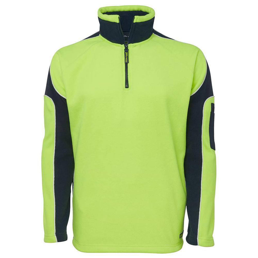 Hi Vis Arm Panel Polar Sweaters JB's Wear Lime/Navy S