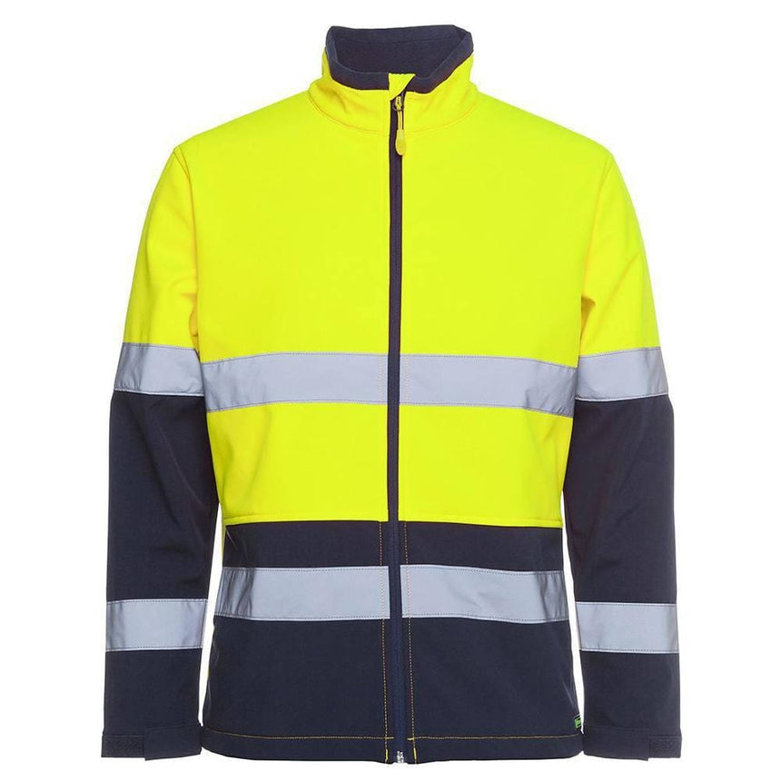 Ladies Hi Vis |D+N| Water Resistant Soft Jackets JB's Wear Lime/Navy XS