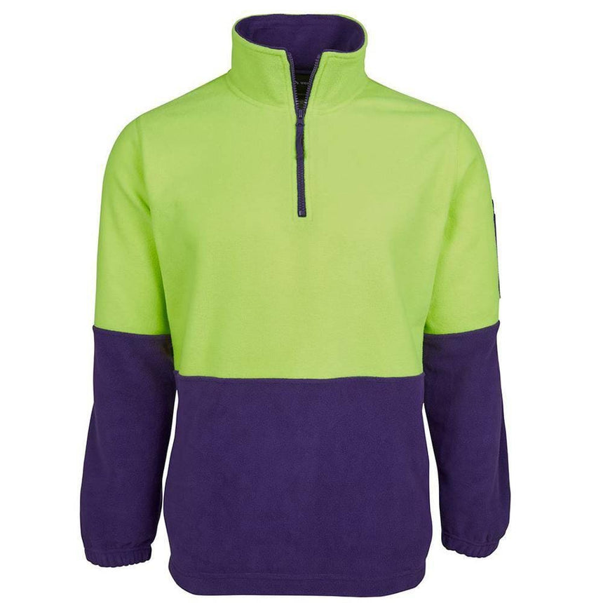 Hi Vis 1/2 Zip Polar Fleece Sweaters JB's Wear Lime/Purple S