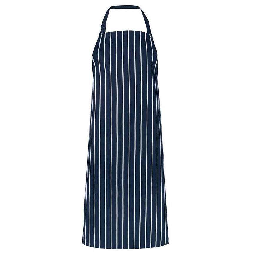 Bib Striped Apron With Pocket Aprons JB's Wear Navy/White