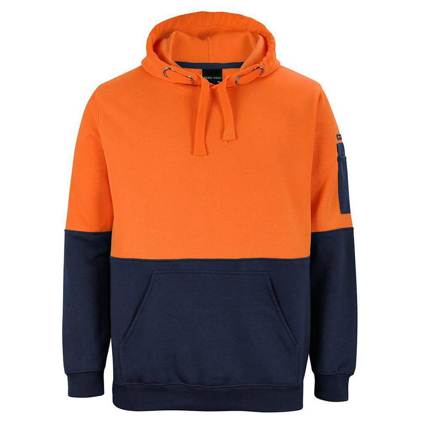 Hi Vis Pull Over Hoodie Hoodies JB's Wear Orange/Navy 2XS