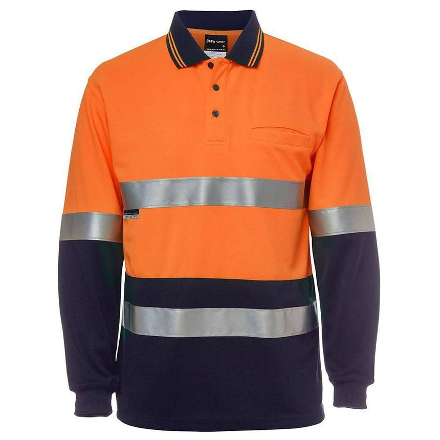 Hi Vis Traditional Polo Polos JB's Wear Orange/Navy 2XS