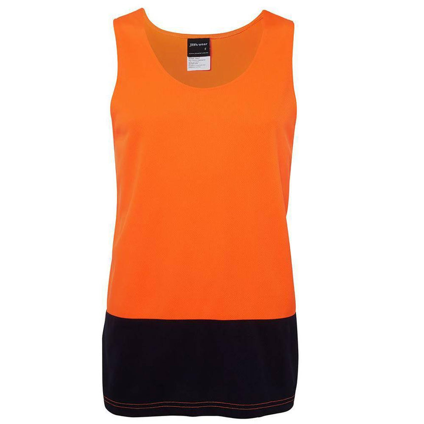 Hi Vis Traditional Singlet Singlets JB's Wear Orange/Navy 2XS