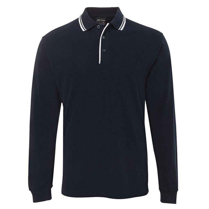 Long Sleeve Contrast Polo Polos JB's Wear S
