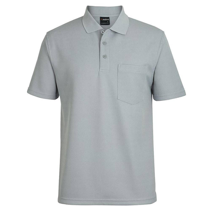 Podium Waffle Pocket Polo Polos JB's Wear Silver S