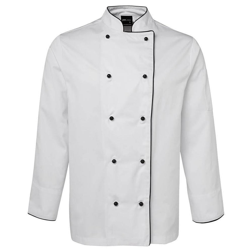 Long Sleeve Unisex Chefs Jacket Chef Jackets JB's Wear White/Black Piping 2XS
