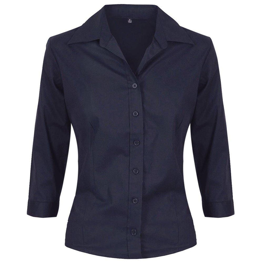 Ladies Blouse Shirt in Navy Shirts Jeridu