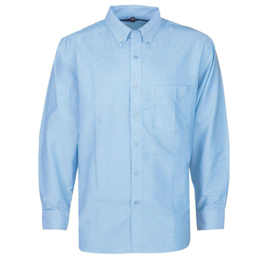 Men's Blue Oxford Shirt Shirts Jeridu