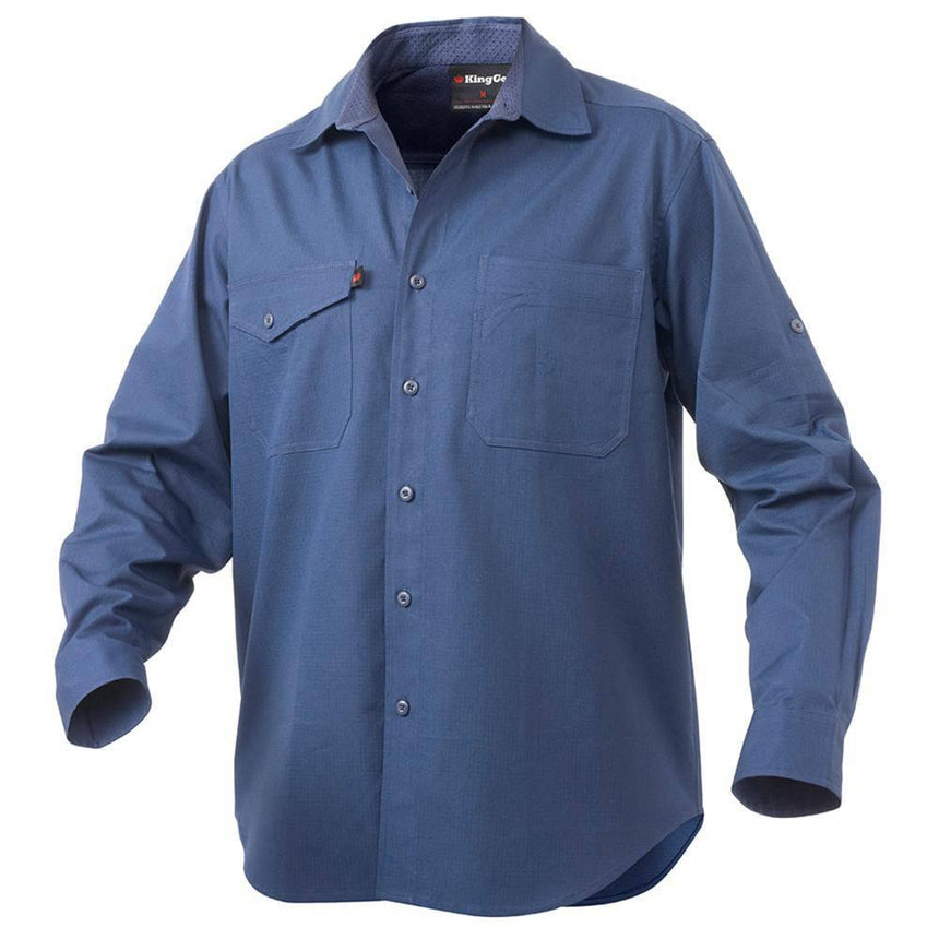 Workcool Long Sleeve 2 Shirt Shirts KingGee 2XS Sky