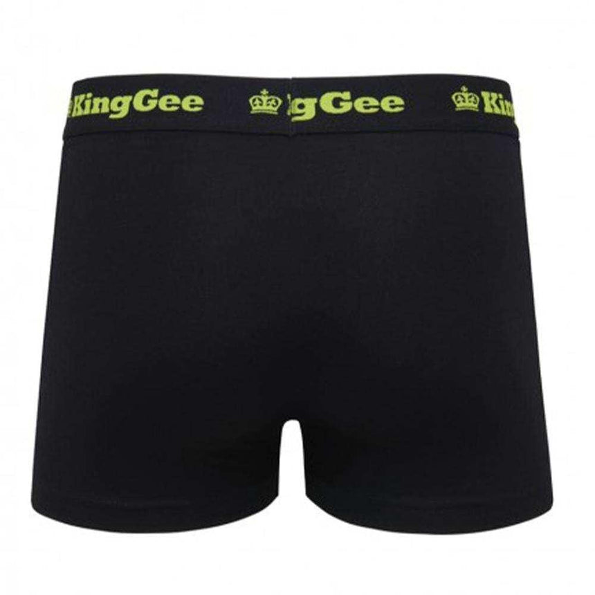 King Gee Cotton Trunk 3 Pack Black, mixcolour elastic band,K09023 Underwears KingGee
