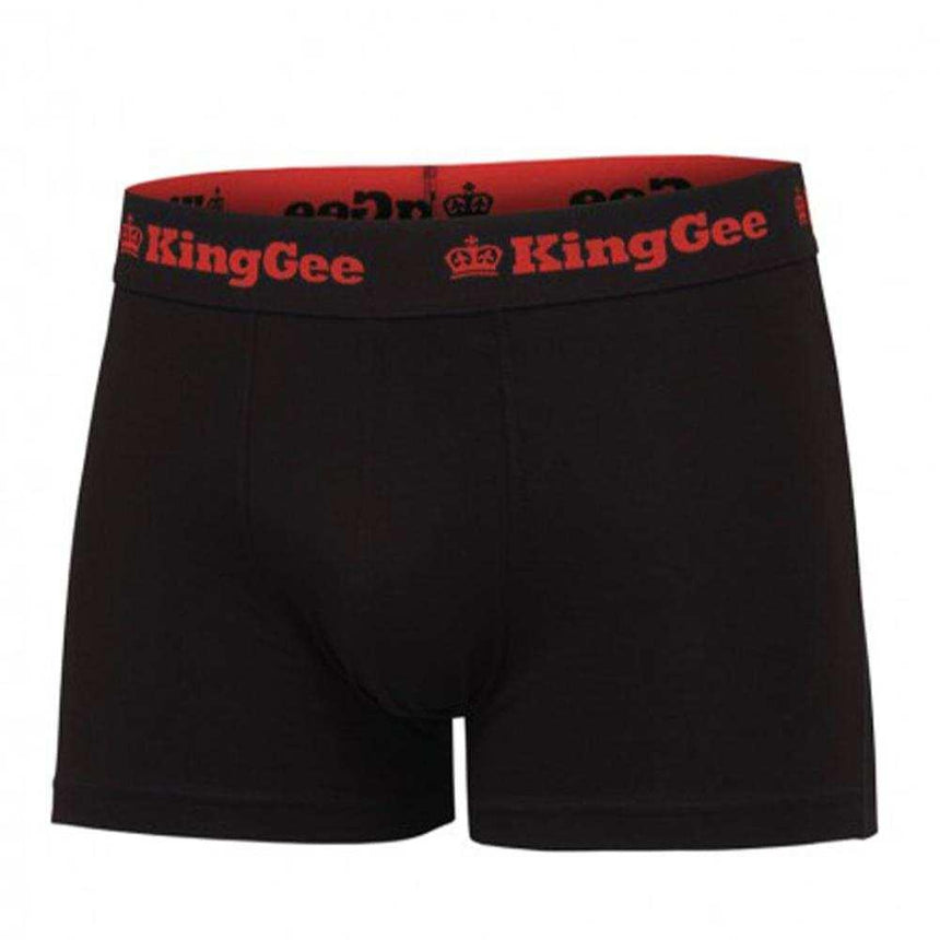 King Gee Cotton Trunk 3 Pack Black, mixcolour elastic band,K09023 Underwears KingGee