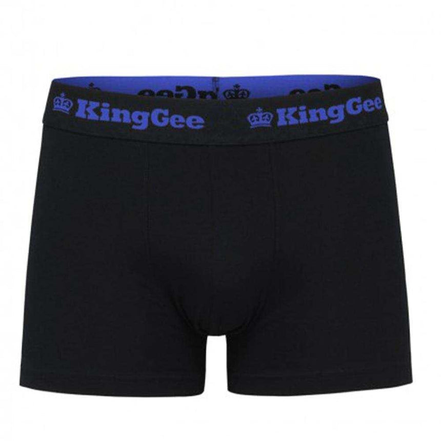 King Gee Cotton Trunk 3 Pack Black, mixcolour elastic band,K09023 Underwears KingGee