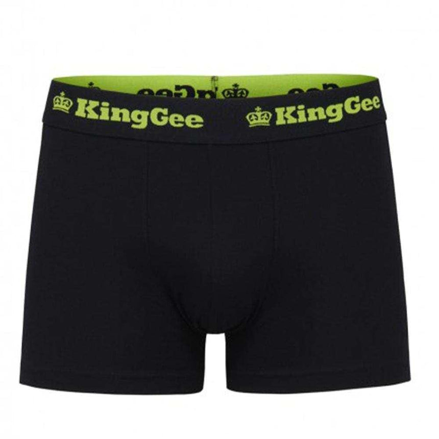 King Gee Cotton Trunk 3 Pack Black, mixcolour elastic band,K09023 Underwears KingGee