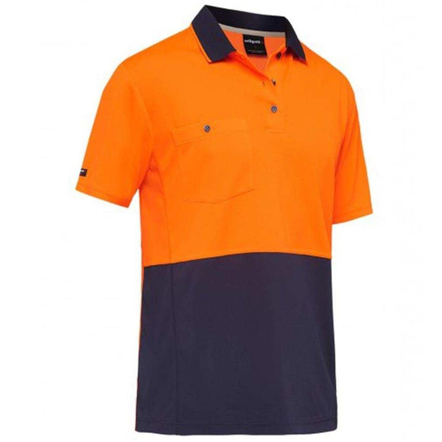 Workcool Hyperfreeze Spliced Polo Polos KingGee S Orange/Navy