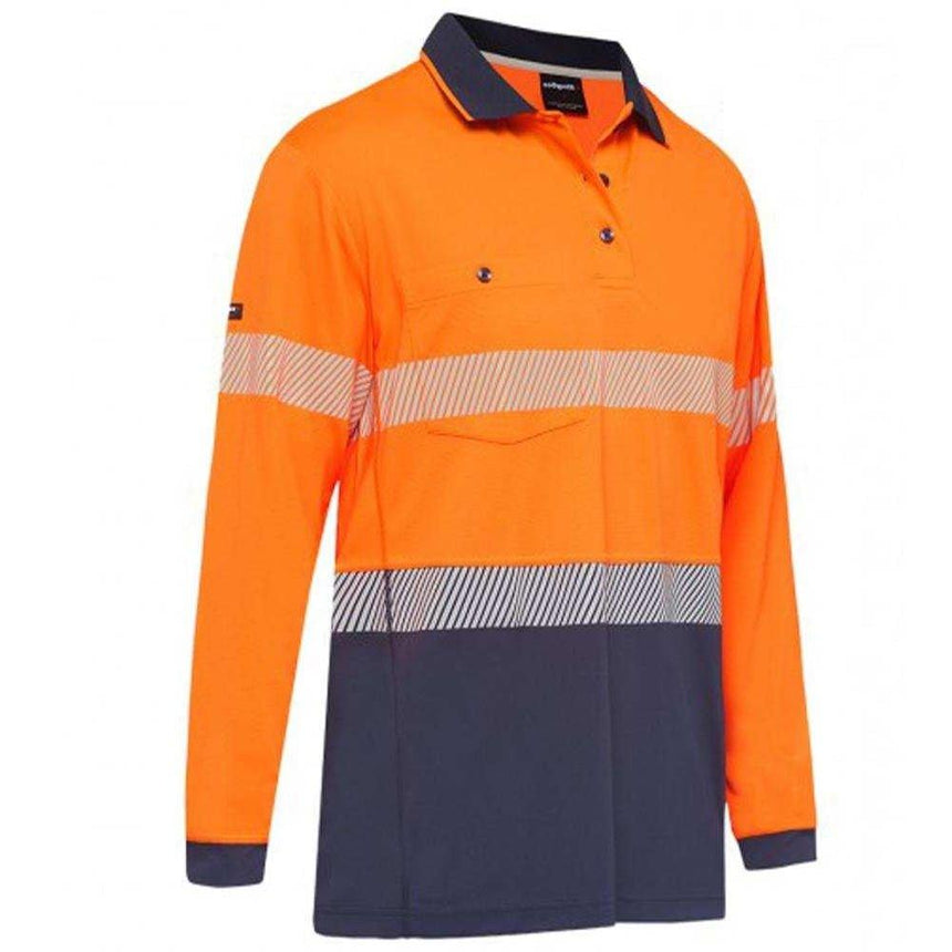 Workcool Hyperfreeze Spliced Polo Polos KingGee S Orange/Navy
