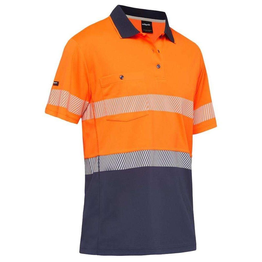 Workcool Hyperfreeze Spliced Reflective Polo Polos KingGee S Orange/Navy