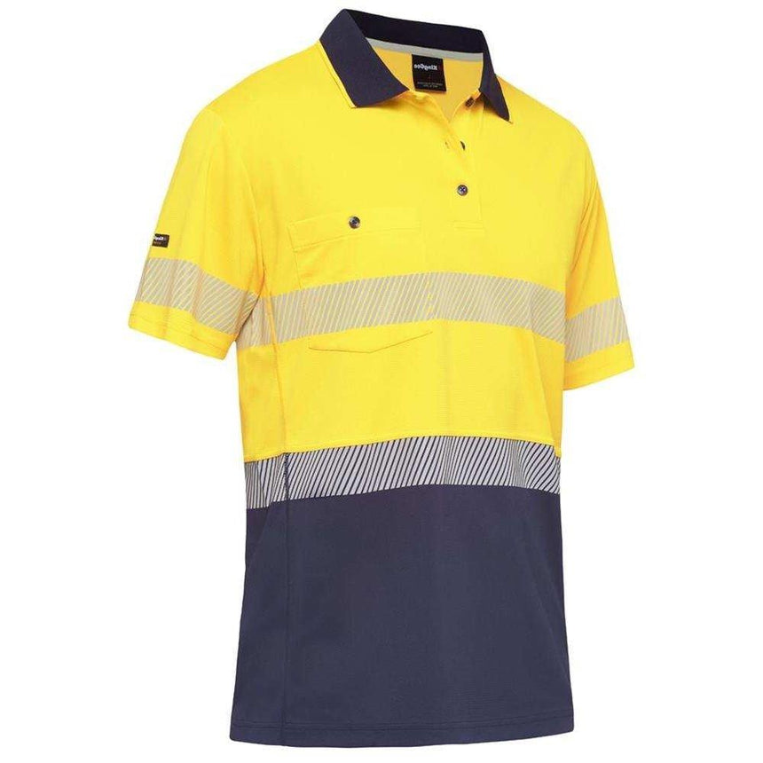 Workcool Hyperfreeze Spliced Reflective Polo Polos KingGee S Yellow/Navy