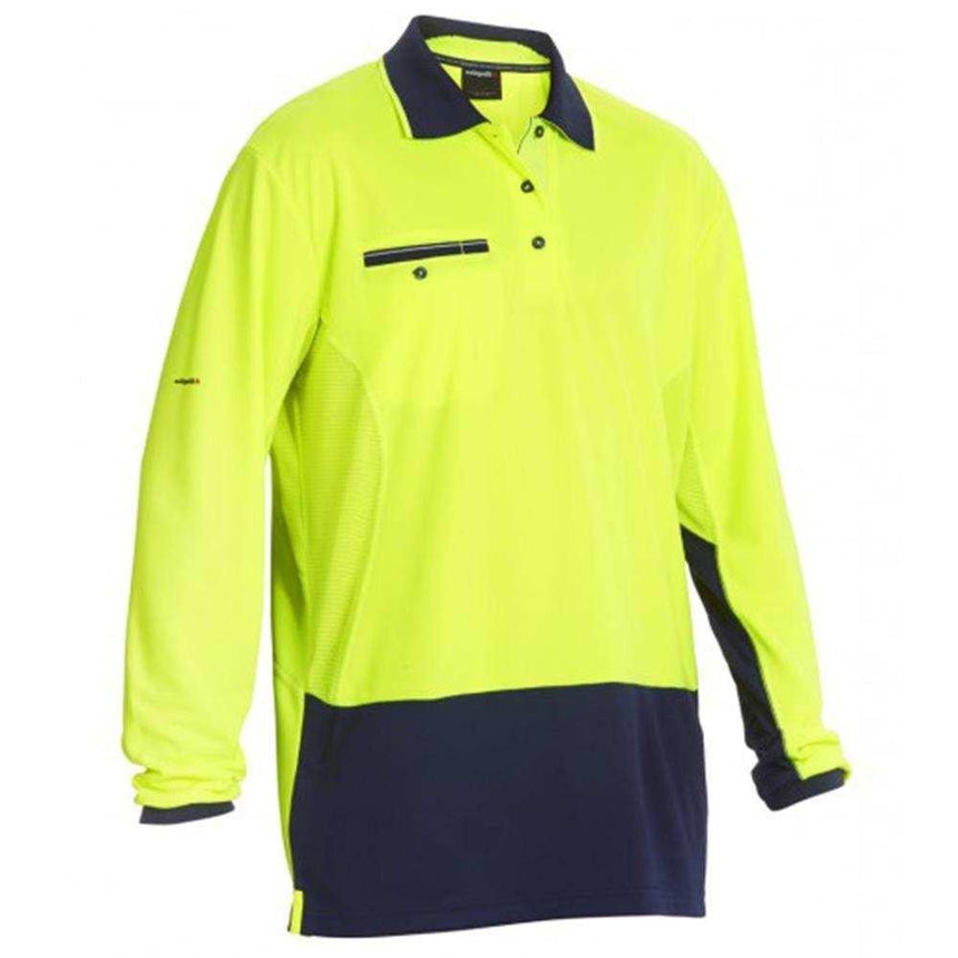 Workcool Spliced Long Sleeve Polo Polos KingGee S Yellow/Navy